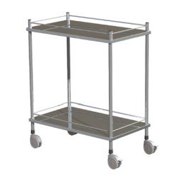 Mesa Auxiliar 2 planos com varandas em aço inoxidável Therj MA2PG 40cm x 40cm x 80cm - 2