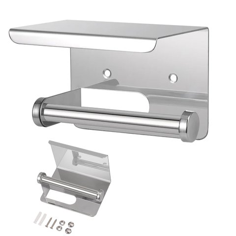 Suporte Papel Higienico Inox Banheiro Lavabo Prateleira Celular Porta Objeto Apoio Suporte Organizaç