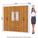 Ver imagem 3 de Guarda-Roupa 6 Portas 2 Gavetas com Espelho Aurora Marrom/Cinamomo/Branco