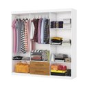 Ver imagem 4 de Guarda-Roupa 6 Portas 2 Gavetas com Espelho Aurora Marrom/Cinamomo/Branco