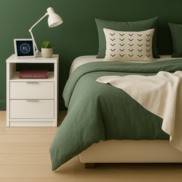 Kit 2 Mesas de Cabeceira Branca com 2 Gavetas e Nicho Mesinha Quarto Lateral da Cama Estilo Cômoda - 6