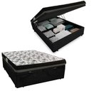 Ver imagem 1 de Cama Box Baú Casal Suede + Colchão Ortobom Iso Dupla Face 138x188x60 Cor:preto