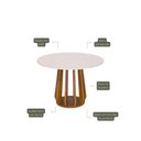 Ver imagem 3 de Mesa de Jantar Pitanga Redonda 1,09m em Madeira Tauari e Vidro Off White