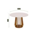 Ver imagem 2 de Mesa de Jantar Pitanga Redonda 1,09m em Madeira Tauari e Vidro Off White