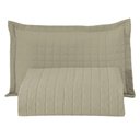Ver imagem 1 de Kit Cobre Leito Colcha Bellini Solteiro Dupla Face Percal 300 Fios Textura Matelassê - Cáqui