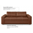 Ver imagem 5 de Sofá 3 Lugares Couro Legítimo Natural 200cm Conhaque Dakota Scala Decor