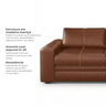 Sofá 3 Lugares Couro Legítimo Natural 200cm Conhaque Dakota Scala Decor - 6