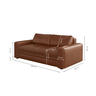 Sofá 3 Lugares Couro Legítimo Natural 200cm Conhaque Dakota Scala Decor - 3