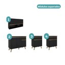 Ver imagem 4 de Cozinha Atlanta Stone 9 Portas 3 Gavetas MDP- MDF 225cm Preto Móveis Carraro