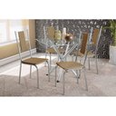 Ver imagem 1 de Conjunto Mesa de Cozinha Volga com Tampo de Vidro 90cm e 4 Cadeiras Lisboa Cromada Courano Capuccino