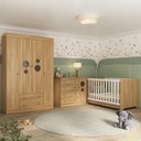 Ver imagem 1 de Quarto de Bebê Completo com Berço Americano 3 em 1 Pirulito Multimóveis Mp4613 Madeirado