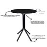 Mesa Bistrô Baixo Preto com Tampo Redondo Preto - 3