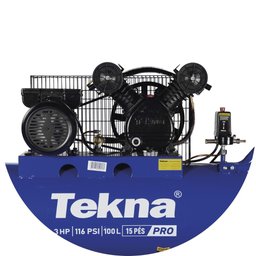Compressor de Ar Cp150100p-2 Tekna 100l 3hp Pressão Máxima 116 Psi com Rodas Traseira 220v 60hz - 9 Compressor de Ar Cp150100p-2 Tekna 100l 3hp Pressão Máxima 116 Psi com Rodas Traseira 220v 60hz - 9