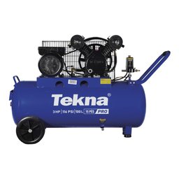 Compressor de Ar Cp150100p-2 Tekna 100l 3hp Pressão Máxima 116 Psi com Rodas Traseira 220v 60hz - 4 Compressor de Ar Cp150100p-2 Tekna 100l 3hp Pressão Máxima 116 Psi com Rodas Traseira 220v 60hz - 4