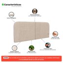 Ver imagem 3 de Cabeceira Painel Orgânico Cama Box Casal Padrão Aira 140cm Dobrável Linho Bege - Desk Design