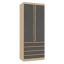 Ver imagem 1 de Guarda Roupa Modulado Mônaco 2 Portas 4 Gavetas MDP MDF Carvalho-Graff Luciane Móveis 90cm