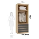 Ver imagem 5 de Guarda Roupa Modulado Mônaco 2 Portas 4 Gavetas MDP MDF Carvalho-Graff Luciane Móveis 90cm