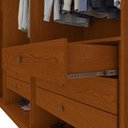 Ver imagem 3 de Guarda Roupa Casal Easy Space 6 Portas de Bater 6 Gavetas MDF com Espelho Frassino-Off White 274cm