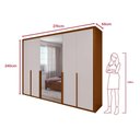 Ver imagem 4 de Guarda Roupa Casal Easy Space 6 Portas de Bater 6 Gavetas MDF com Espelho Frassino-Off White 274cm