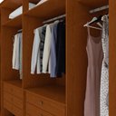 Ver imagem 5 de Guarda Roupa Casal Easy Space 6 Portas de Bater 6 Gavetas MDF com Espelho Frassino-Off White 274cm