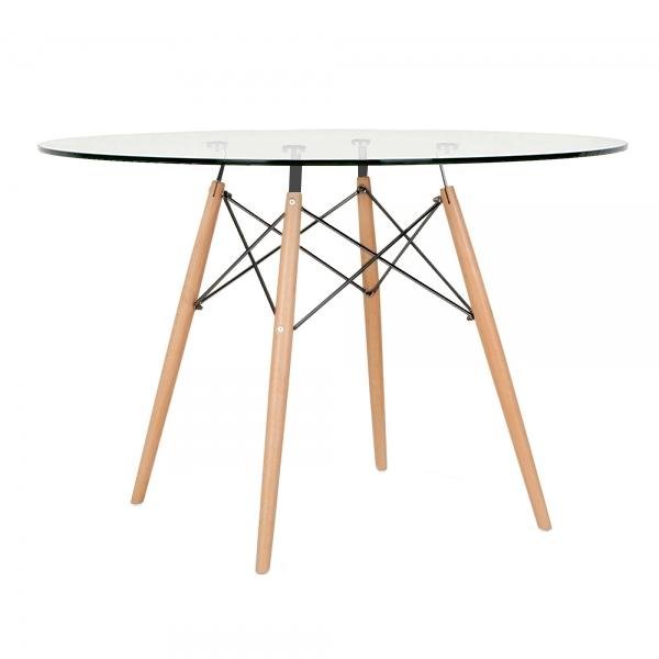 KIT - Mesa Eames com tampo de vidro 120 cm + 6 cadeiras Eiffel DSW Laranja - 2