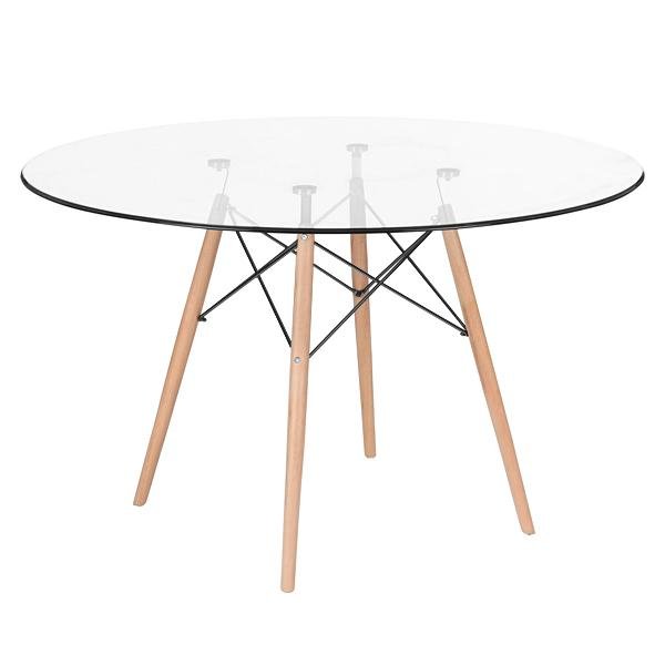 KIT - Mesa Eames com tampo de vidro 120 cm + 6 cadeiras Eiffel DSW Laranja - 3