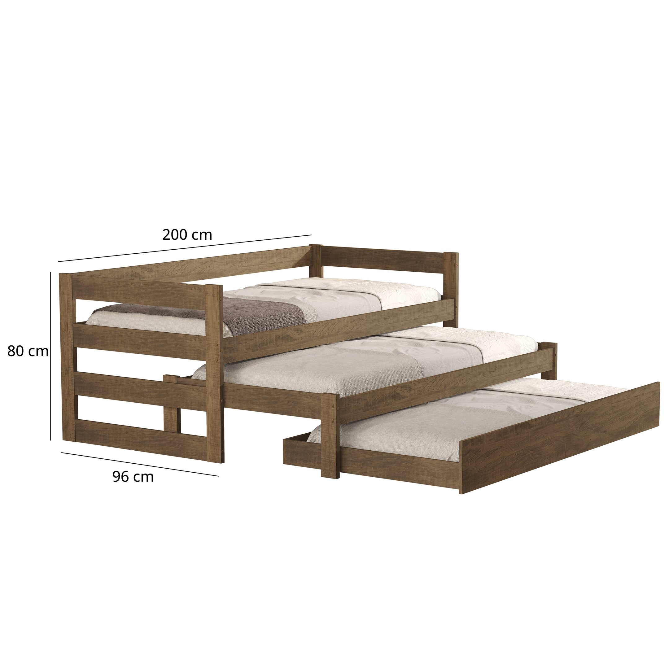 Tricama Solteiro Sara em Mdf Minimalista:castanho - 2