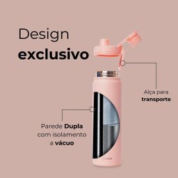 Garrafa Térmica Fresh 650ml Gocase - Rosa Clear - 6