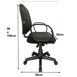 Cadeira Diretor Costurada Giratória Braço Corsa - 4