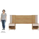 Ver imagem 5 de Cabeceira Casal/King Extensível Com 2 Mesas de Apoio Arese C01 Buriti/Off White - Mpozenato
