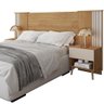 Cabeceira Casal/King Extensível Com 2 Mesas de Apoio Arese C01 Buriti/Off White - Mpozenato - 1