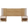 Cabeceira Casal/King Extensível Com 2 Mesas de Apoio Arese C01 Buriti/Off White - Mpozenato - 9
