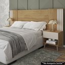 Ver imagem 2 de Cabeceira Casal/King Extensível Com 2 Mesas de Apoio Arese C01 Buriti/Off White - Mpozenato