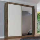 Ver imagem 2 de Guarda Roupa Solteiro com Espelho 2 Portas 4 Gavetas - Zurique-Braúna - Móveis Europa
