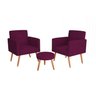 Conjunto 2 Poltronas e 1 Puff Dallas  - 2
