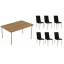 Ver imagem 1 de Mesa Sala Sena 160 + 6 Cad Amsterdã Niquel/Pto Kappesberg