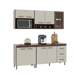 Cozinha Modulada Compacta Fidelitá Lisboa 4 Peças 190cm 9 Portas 3 Gavetas com Tampo - 3