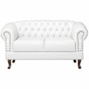 Ver imagem 3 de Namoradeira Chesterfield Duque 2 Lugares em Corano Branco