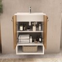 Ver imagem 4 de Conjunto Gabinete para Banheiro 50,5cm com Espelheira e Cuba Siena
