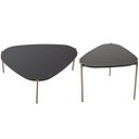Ver imagem 3 de Conjunto Sala de Estar Mesa de Centro Orgânica Pé Metal Nero/dourado