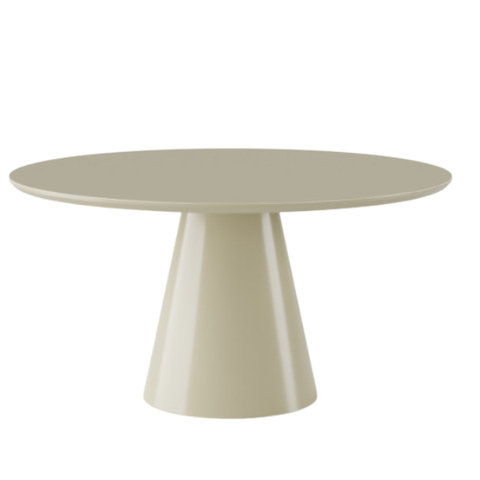 Mesa de Jantar Cone Redonda 160 Cm Laca Off White Linn Design Decor
