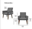 Ver mais imagens de Kit 4 Poltronas para Sala Pés de Madeira Nina