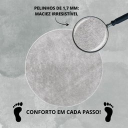 Tapete Macio Peludo 1,50m Redondo Óasis Cinza - 6