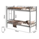 Ver imagem 2 de Beliche Tubular Ferro e Aço para Duas Pessoas Colchão 78:cinza