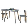 Conjunto de Mesa Infantil Colorir 2 Cadeiras Pés em Pinus e Cantos Arredondados Cor:cinza - 1