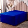 Lençol Luva King Cama Conjugada Veste Colchão e Box Malha 1 Peça:azul Royal - 2