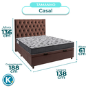 Ver imagem 3 de Conjunto Cama Box Bau Marrom Casal + Colchão D33 Iso100 Ortobom + Cabeceira