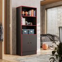 Ver imagem 1 de 4095 - Armario Gamer Preto Fosco/vermelho (4095.76)