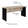 Mesa Reta 120cm C/ Gavetas para Escritório/home Office 100% Nacional - 2
