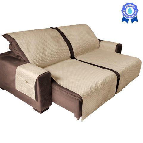 Manta para Sofá Retrátil Impermeável 1,80m X 2,40m Bege